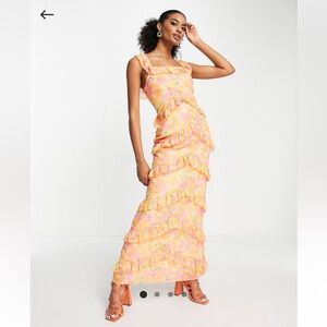ASOS Pretty Lavish Cecile ruffle maxi dress NWT